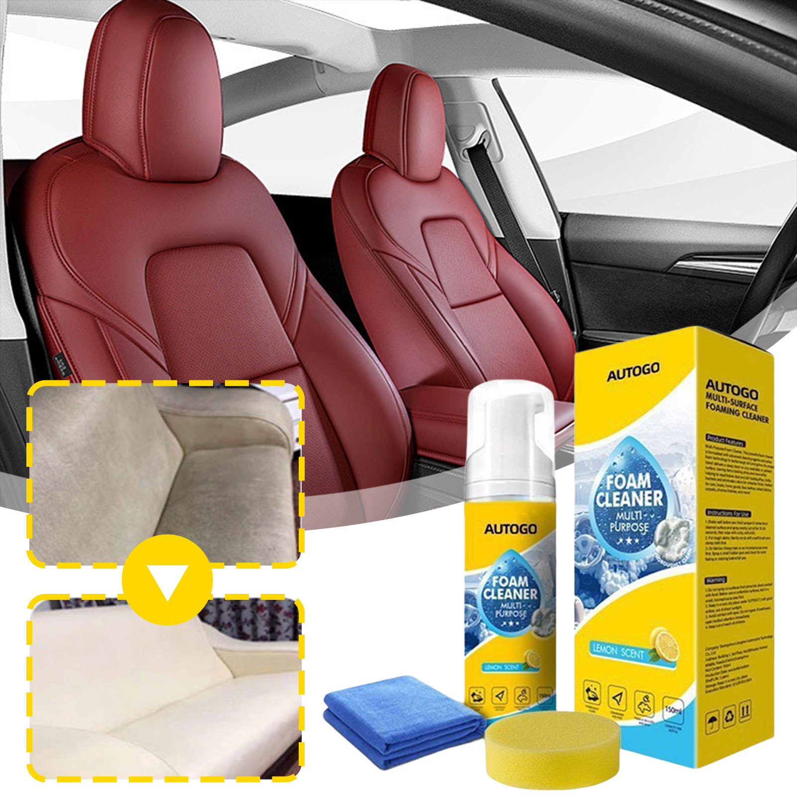 다목적 폼 클리너 자동차 내부용 폼 클리너 스펀지가 포 - Leather Cleaner Interior 리뷰 및 가격